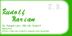 rudolf marian business card