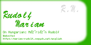 rudolf marian business card